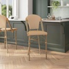 image:imageFlash Furniture Lourdes Commercial Grade Bistro Counter Height Stool Stackable IndoorOutdoor Dining Stool 26 High WhiteGray and Bamboo Finish Set of 2Natural  WhiteLight Natural Frame
