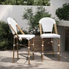 image:imageFlash Furniture Lourdes Commercial Grade Bistro Counter Height Stool Stackable IndoorOutdoor Dining Stool 26 High WhiteGray and Bamboo Finish Set of 2White  GrayNatural Frame