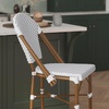 image:imageFlash Furniture Lourdes Commercial Grade Bistro Counter Height Stool Stackable IndoorOutdoor Dining Stool 26 High WhiteGray and Bamboo Finish Set of 2White  GrayNatural Frame