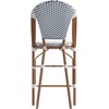 image:imageFlash Furniture Lourdes Commercial Grade Bistro Counter Height Stool Stackable IndoorOutdoor Dining Stool 26 High WhiteGray and Bamboo Finish Set of 2White  NavyNatural Frame