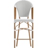image:imageFlash Furniture Lourdes Commercial Grade Bistro Counter Height Stool Stackable IndoorOutdoor Dining Stool 26 High WhiteGray and Bamboo Finish Set of 2White  GrayNatural Frame