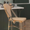 image:imageFlash Furniture Lourdes Commercial Grade Bistro Counter Height Stool Stackable IndoorOutdoor Dining Stool 26 High WhiteGray and Bamboo Finish Set of 2Natural  WhiteLight Natural Frame
