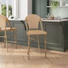 image:imageFlash Furniture Lourdes Commercial Grade Bistro Counter Height Stool Stackable IndoorOutdoor Dining Stool 26 High WhiteGray and Bamboo Finish Set of 2Natural  WhiteLight Natural Frame