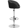 image:imageFlash Furniture Luis Contemporary Black Vinyl Adjustable Height Barstool with Barrel Back and Chrome BaseBlack Vinyl