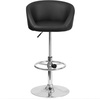 image:imageFlash Furniture Luis Contemporary Black Vinyl Adjustable Height Barstool with Barrel Back and Chrome BaseBlack Vinyl