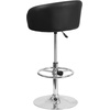 image:imageFlash Furniture Luis Contemporary Black Vinyl Adjustable Height Barstool with Barrel Back and Chrome BaseBlack Vinyl