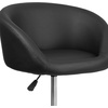image:imageFlash Furniture Luis Contemporary Black Vinyl Adjustable Height Barstool with Barrel Back and Chrome BaseBlack Vinyl
