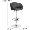 image:imageFlash Furniture Luis Contemporary Black Vinyl Adjustable Height Barstool with Barrel Back and Chrome BaseBlack Vinyl