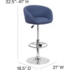 image:imageFlash Furniture Luis Contemporary Black Vinyl Adjustable Height Barstool with Barrel Back and Chrome BaseBlue Fabric
