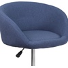 image:imageFlash Furniture Luis Contemporary Black Vinyl Adjustable Height Barstool with Barrel Back and Chrome BaseBlue Fabric