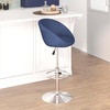 image:imageFlash Furniture Luis Contemporary Black Vinyl Adjustable Height Barstool with Barrel Back and Chrome BaseBlue Fabric