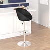 image:imageFlash Furniture Luis Contemporary Black Vinyl Adjustable Height Barstool with Barrel Back and Chrome BaseCharcoal Fabric