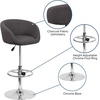 image:imageFlash Furniture Luis Contemporary Black Vinyl Adjustable Height Barstool with Barrel Back and Chrome BaseCharcoal Fabric