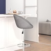 image:imageFlash Furniture Luis Contemporary Black Vinyl Adjustable Height Barstool with Barrel Back and Chrome BaseGray Fabric