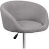 image:imageFlash Furniture Luis Contemporary Black Vinyl Adjustable Height Barstool with Barrel Back and Chrome BaseGray Fabric