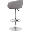 image:imageFlash Furniture Luis Contemporary Black Vinyl Adjustable Height Barstool with Barrel Back and Chrome BaseGray Fabric