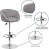 image:imageFlash Furniture Luis Contemporary Black Vinyl Adjustable Height Barstool with Barrel Back and Chrome BaseGray Fabric