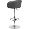 image:imageFlash Furniture Luis Contemporary Black Vinyl Adjustable Height Barstool with Barrel Back and Chrome BaseGray Vinyl