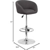 image:imageFlash Furniture Luis Contemporary Black Vinyl Adjustable Height Barstool with Barrel Back and Chrome BaseGray Vinyl