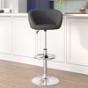 image:imageFlash Furniture Luis Contemporary Black Vinyl Adjustable Height Barstool with Barrel Back and Chrome BaseGray Vinyl