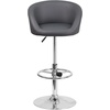 image:imageFlash Furniture Luis Contemporary Black Vinyl Adjustable Height Barstool with Barrel Back and Chrome BaseGray Vinyl