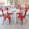 image:imageFlash Furniture Luke Commercial Grade 4 Pack Red Metal IndoorOutdoor Stackable Chair
