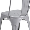 image:imageFlash Furniture Luke Commercial Grade 4 Pack Silver Metal IndoorOutdoor Stackable Chair