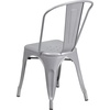 image:imageFlash Furniture Luke Commercial Grade 4 Pack Silver Metal IndoorOutdoor Stackable Chair