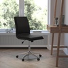 image:imageFlash Furniture Madigan Task Office Chair  Luxurious Gray LeatherSoft Upholstery  Padded MidBack and Seat  Height Adjustable Chrome Base  ArmlessBlack