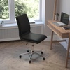 image:imageFlash Furniture Madigan Task Office Chair  Luxurious Gray LeatherSoft Upholstery  Padded MidBack and Seat  Height Adjustable Chrome Base  ArmlessBlack