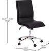 image:imageFlash Furniture Madigan Task Office Chair  Luxurious Gray LeatherSoft Upholstery  Padded MidBack and Seat  Height Adjustable Chrome Base  ArmlessBlack