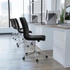 image:imageFlash Furniture Madigan Task Office Chair  Luxurious Gray LeatherSoft Upholstery  Padded MidBack and Seat  Height Adjustable Chrome Base  ArmlessBlack