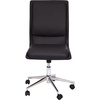 image:imageFlash Furniture Madigan Task Office Chair  Luxurious Gray LeatherSoft Upholstery  Padded MidBack and Seat  Height Adjustable Chrome Base  ArmlessBlack