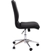 image:imageFlash Furniture Madigan Task Office Chair  Luxurious Gray LeatherSoft Upholstery  Padded MidBack and Seat  Height Adjustable Chrome Base  ArmlessBlack