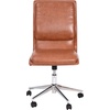 image:imageFlash Furniture Madigan Task Office Chair  Luxurious Gray LeatherSoft Upholstery  Padded MidBack and Seat  Height Adjustable Chrome Base  ArmlessBrown