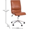 image:imageFlash Furniture Madigan Task Office Chair  Luxurious Gray LeatherSoft Upholstery  Padded MidBack and Seat  Height Adjustable Chrome Base  ArmlessBrown