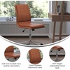 image:imageFlash Furniture Madigan Task Office Chair  Luxurious Gray LeatherSoft Upholstery  Padded MidBack and Seat  Height Adjustable Chrome Base  ArmlessBrown