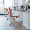 image:imageFlash Furniture Madigan Task Office Chair  Luxurious Gray LeatherSoft Upholstery  Padded MidBack and Seat  Height Adjustable Chrome Base  ArmlessBrown