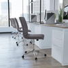 image:imageFlash Furniture Madigan Task Office Chair  Luxurious Gray LeatherSoft Upholstery  Padded MidBack and Seat  Height Adjustable Chrome Base  ArmlessGrey