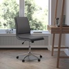 image:imageFlash Furniture Madigan Task Office Chair  Luxurious Gray LeatherSoft Upholstery  Padded MidBack and Seat  Height Adjustable Chrome Base  ArmlessGrey