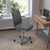 image:imageFlash Furniture Madigan Task Office Chair  Luxurious Gray LeatherSoft Upholstery  Padded MidBack and Seat  Height Adjustable Chrome Base  ArmlessGrey
