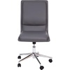 image:imageFlash Furniture Madigan Task Office Chair  Luxurious Gray LeatherSoft Upholstery  Padded MidBack and Seat  Height Adjustable Chrome Base  ArmlessGrey