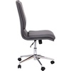 image:imageFlash Furniture Madigan Task Office Chair  Luxurious Gray LeatherSoft Upholstery  Padded MidBack and Seat  Height Adjustable Chrome Base  ArmlessGrey