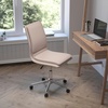 image:imageFlash Furniture Madigan Task Office Chair  Luxurious Gray LeatherSoft Upholstery  Padded MidBack and Seat  Height Adjustable Chrome Base  ArmlessTaupe