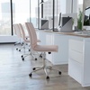 image:imageFlash Furniture Madigan Task Office Chair  Luxurious Gray LeatherSoft Upholstery  Padded MidBack and Seat  Height Adjustable Chrome Base  ArmlessTaupe