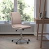 image:imageFlash Furniture Madigan Task Office Chair  Luxurious Gray LeatherSoft Upholstery  Padded MidBack and Seat  Height Adjustable Chrome Base  ArmlessTaupe