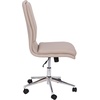image:imageFlash Furniture Madigan Task Office Chair  Luxurious Gray LeatherSoft Upholstery  Padded MidBack and Seat  Height Adjustable Chrome Base  ArmlessTaupe