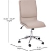 image:imageFlash Furniture Madigan Task Office Chair  Luxurious Gray LeatherSoft Upholstery  Padded MidBack and Seat  Height Adjustable Chrome Base  ArmlessTaupe