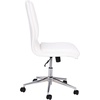image:imageFlash Furniture Madigan Task Office Chair  Luxurious Gray LeatherSoft Upholstery  Padded MidBack and Seat  Height Adjustable Chrome Base  ArmlessWhite