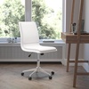 image:imageFlash Furniture Madigan Task Office Chair  Luxurious Gray LeatherSoft Upholstery  Padded MidBack and Seat  Height Adjustable Chrome Base  ArmlessWhite
